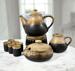 Vintage Gotek Colonia Tovar Venezuela 12 Pc Tea Coffee Set Warmer Signed Rare