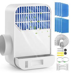 3-in-1 Indoor Dryer Vent Kit with 8-Layer Filter & 10FT Hose – Lint Trap Box with Water Drawer System, Easy Install for Electric Dryers, Improves Air 