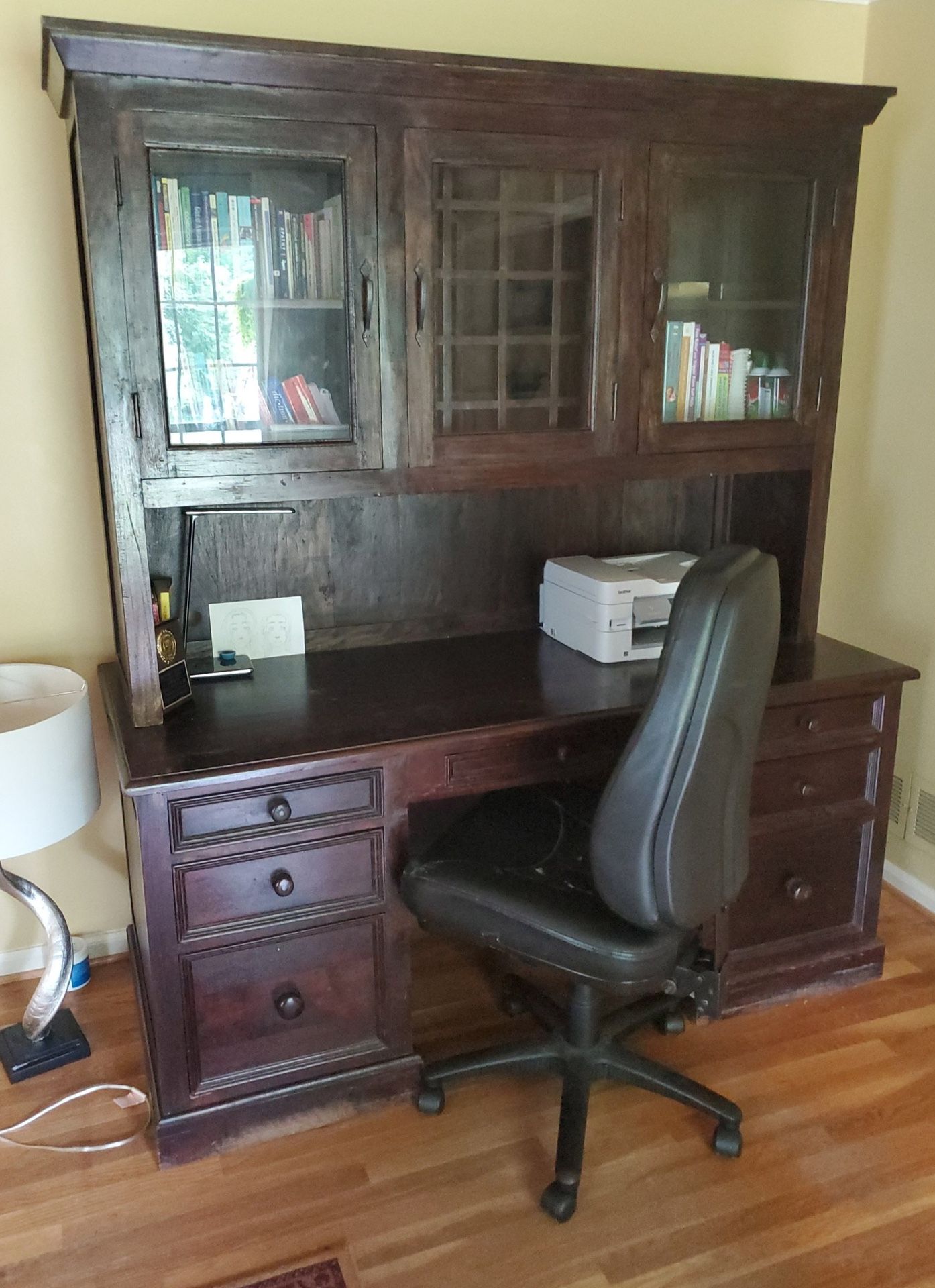 Teakwood Desk w Hutch