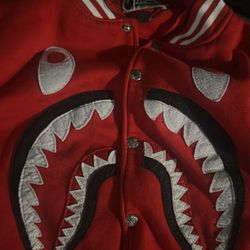 BAPE shark sweat varsity jacket