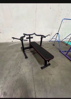 Only $135.00. Bench Press In Box!! Set Chest Press Machine with Independent Converging Arms and Dumbbell Rack Bench Holds 440 Lbs