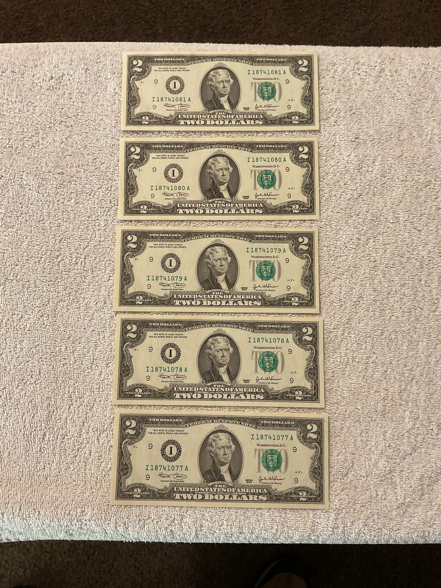 2003 Two Dollar Bills