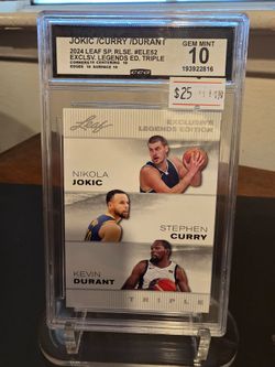 2024 Leaf Jokic/Curry/Durant Triple Legends Card CGC 10