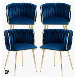 Blue velvet chairs