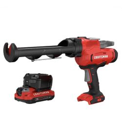 CRAFTSMAN 10-oz Cordless Anti-Drip Rod Caulk Gun with battery and charger