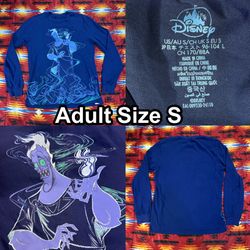 Disney Parks Hades Blue Long Sleeve T-Shirt Adult Small Hercules Disneyland 2024