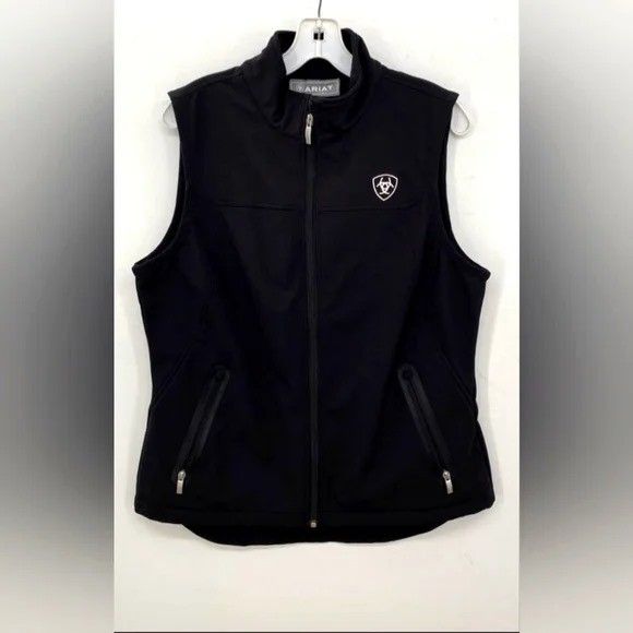 Ariat Black Soft Shell Vest with Logo Women Large Or Men Medium