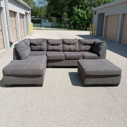 (Free Delivery) - Gray Ashley Furniture Sectional Couch