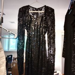 Little Black Sequined Dress 