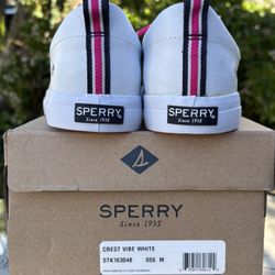 5.5 Girls Sperry White Leather BRAND NEW shoes