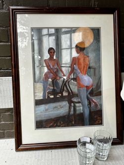 Vintage Framed Signed Ballerina Impressionist Oil Painting