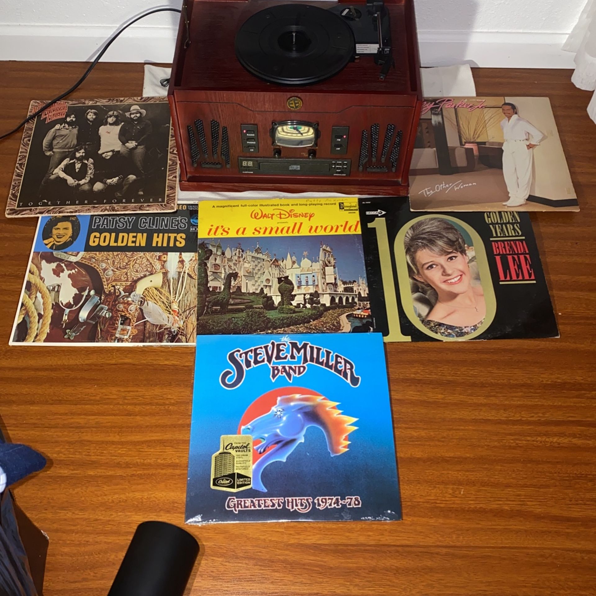 Mid Size Red Oak Electro Brand Record Player