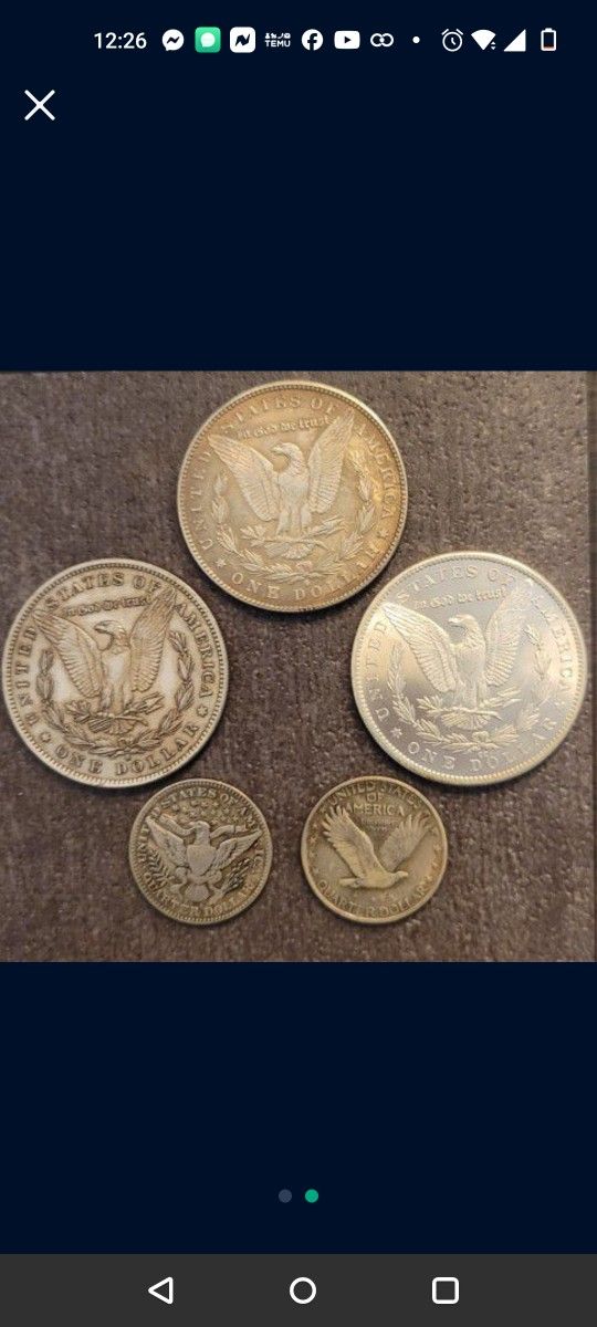 Morgan Dollars, Walking Liberty Quarter And Barber Quarter