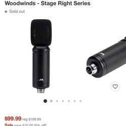 Monoprice LR100 Ribbon Microphone W Shock Mount For Electric Guitar Cabinets, Drums, Brass, And Woodwinds