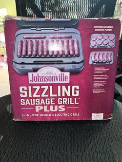 Johnsonville BTG-500 Sizzling Sausage Grill Plus 3 in 1 Electric Grill Griddles