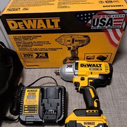 DEWALT20-Volt MAX XR Cordless Brushless 1/2 in. High Torque Impact Wrench with Detent Pin Anvil, (1) 20-Volt 4.0Ah Battery