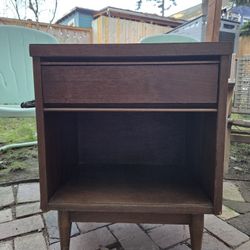 MCM brown nightstand side table With Drawer