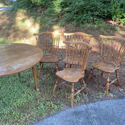 Solid Maple And Birch Table And Chairs 