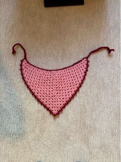 Pink and red crochet handmade bandanna