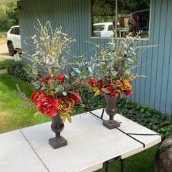 2 Standing Artificial Flower Bouquets