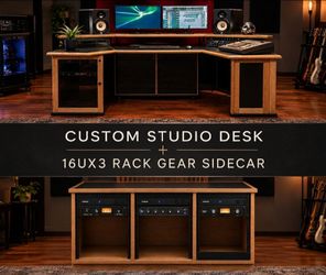 Custom Studio Desk + 16u x3 Sidecar