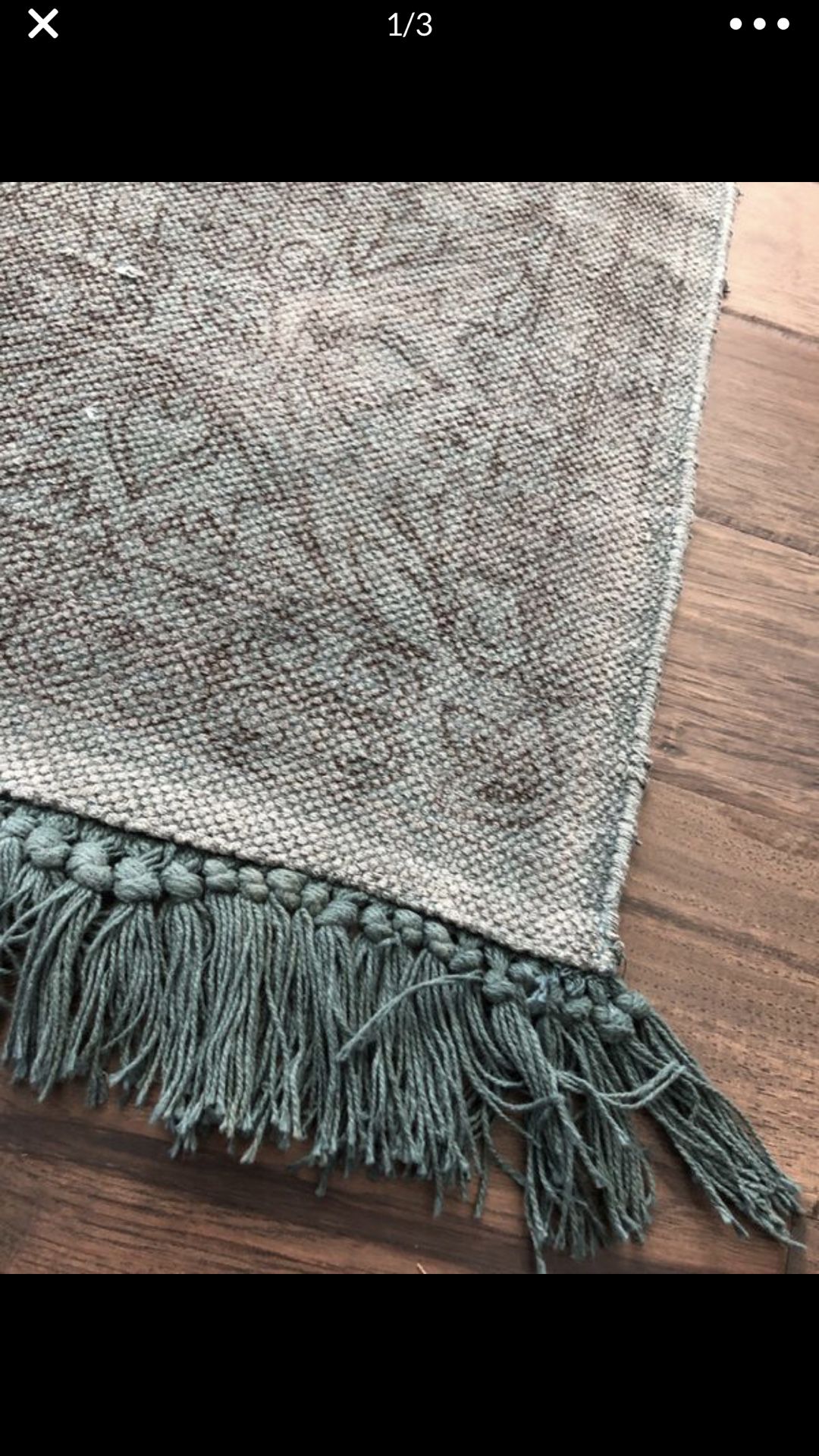 Teal dhurrie/flat weave bohemian rug 9x12