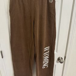 brown sweatpants
