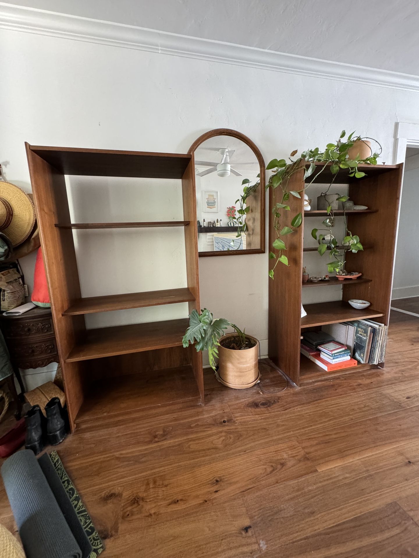 Set Of MCM Walnut Shelves Bookcases 