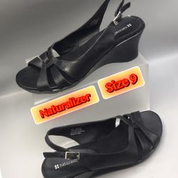 Naturalizer Women’s Leather Small Heel Sandals 9
