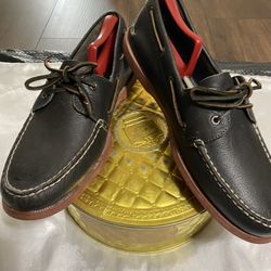 SPERRY TOP SIDER Authentic Original 2-Eye Boat Shoes Black Leather Men’s Size 13M