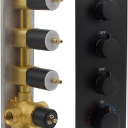 (New in Box)
HOMEDEC 3 Way Shower Diverter Valve, Matte Black 3 Function Thermostatic Mixer Brass Valve, Individual On Off Flow Control /13-PF-2561