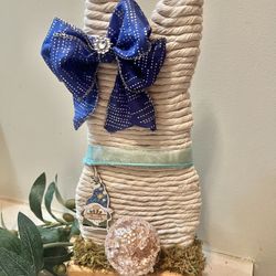 Rope Bunny Decor On Wood