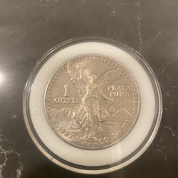 1983 one ounce Silver Mexican Libertad Pura Plata Onza 