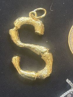 CELINE METAL GOLD TONE S PENDANT 