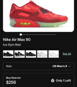 Nike Airmax 90 Ice Gym Red 
Used 
Size 9