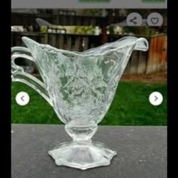 Vintage Heisey Crystal Orchid Mini Creamer 2 3/4