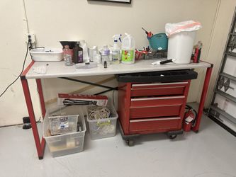 Tool Cabinet Table Rolling Tool Set Screws Tarcon Huge Lot 