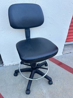 Black Drafting Stool with Chrome Footring