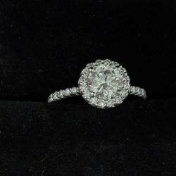2 Carat TW Round Halo Lab Diamond Ring White Gold Size 6