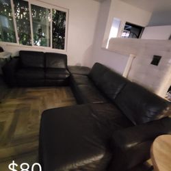 Brown Leather Sofa 