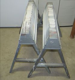 Lot of 2 Metal Sawhorses Compact Foldable