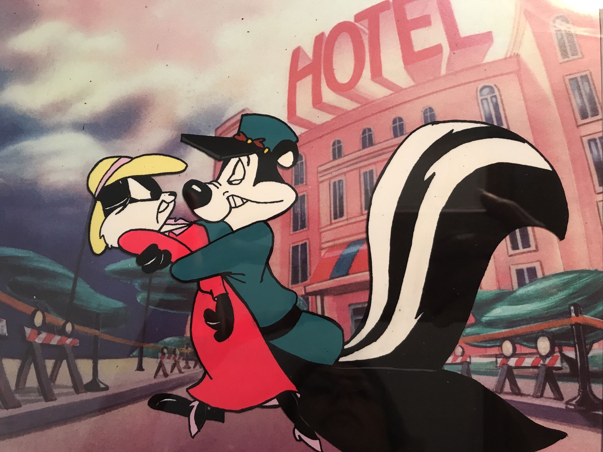 Looney Tunes Pepe Le Pew and Penelope Art Print with mat size 11 x 14