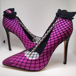 Privileged Pink Mesh Stiletto Heels Sz7 