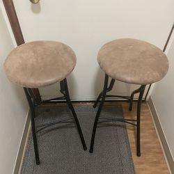 Stool . Bar/Counter Stool w/Metal Base Brown