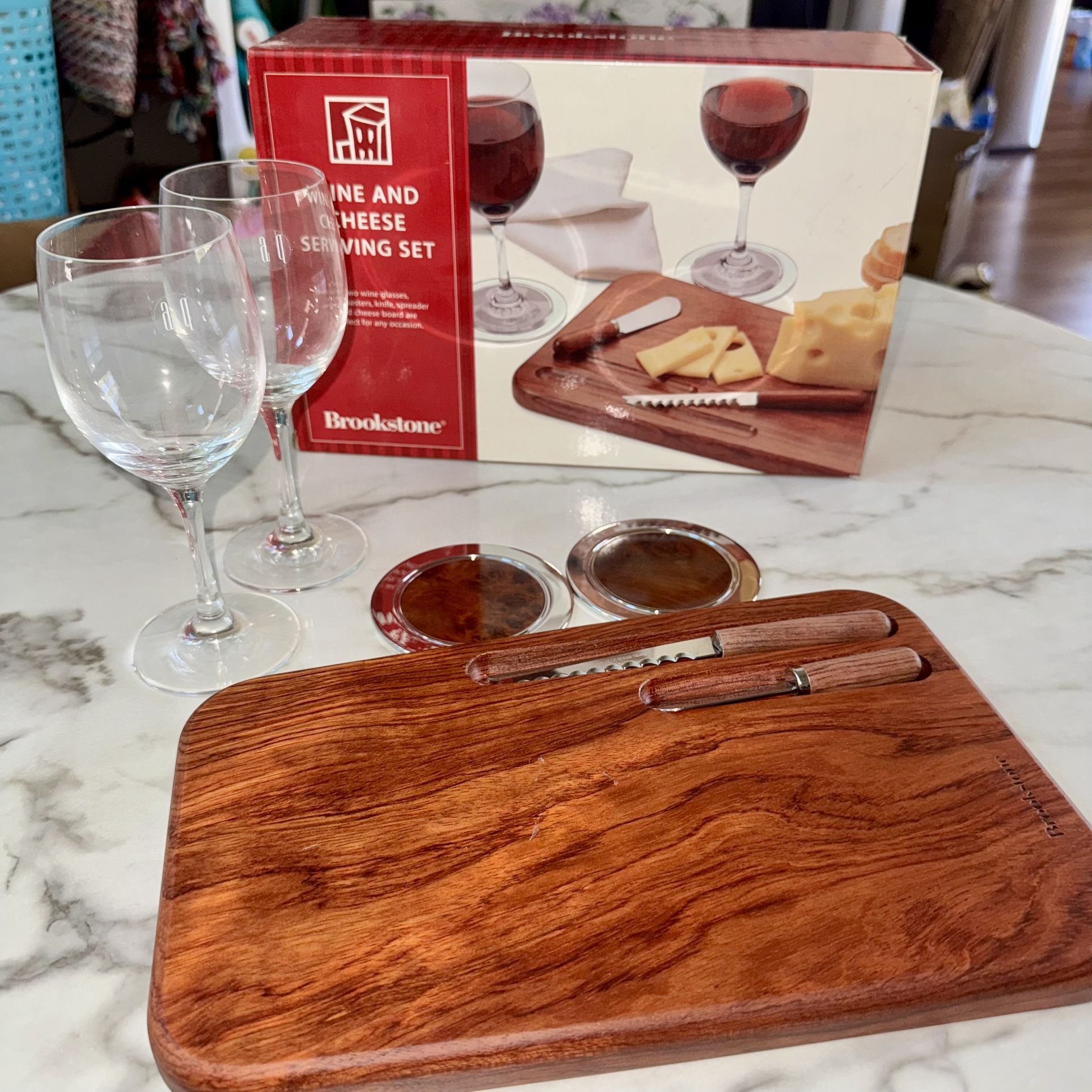 New Brookstone Wine & Cheese Serving Board