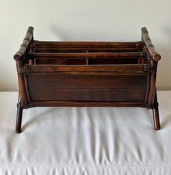 Pier 1 Bamboo and Split Reed 2-Pocket Magazine Storage Stand