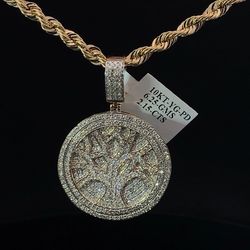 10k Gold With 2.15CT Natural Diamond Pendant 
