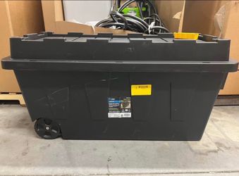 Commander X large 64 Gallons (256 -Quarts) Black Heavy Duty Rolling Stackable Tote