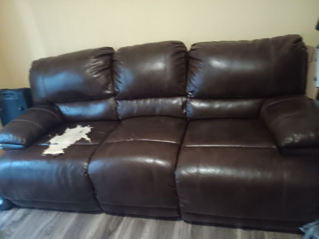 Used Brown  Leather Couch 