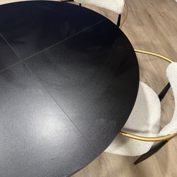 Black Round Dining Table